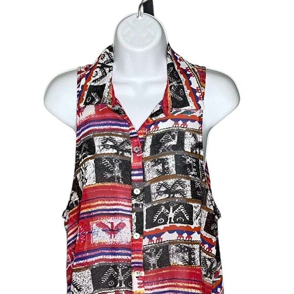 NWT Show Me Your Mumu Caz Collared Top Large Wild Wyoming Button Front $132 - Picture 2 of 10